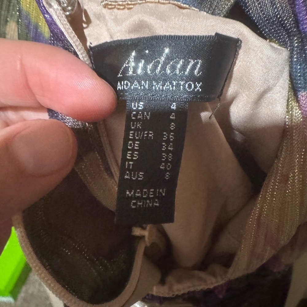 Aidan Mattox Purple and Blue Halter Slit Maxi Gown NWT - Picture 7 of 14